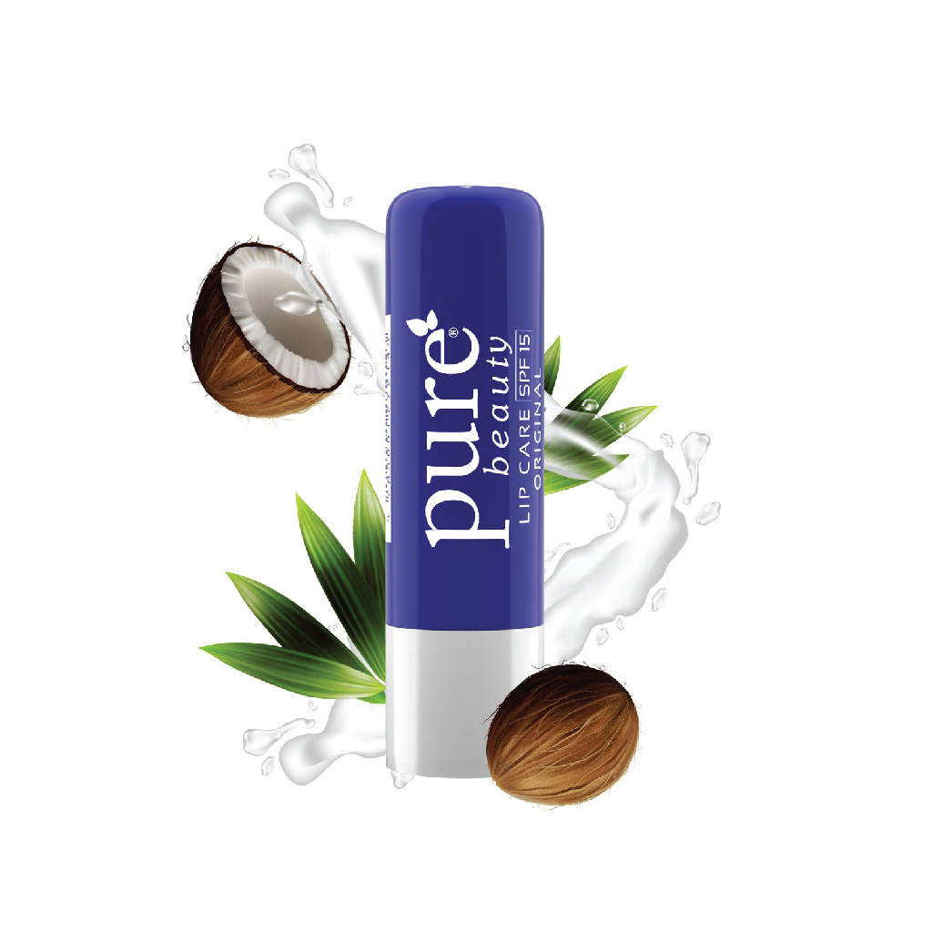 PureBeauty Lip Balm Original Coconut, Hydrating Lip Care Balm, 4.5 g