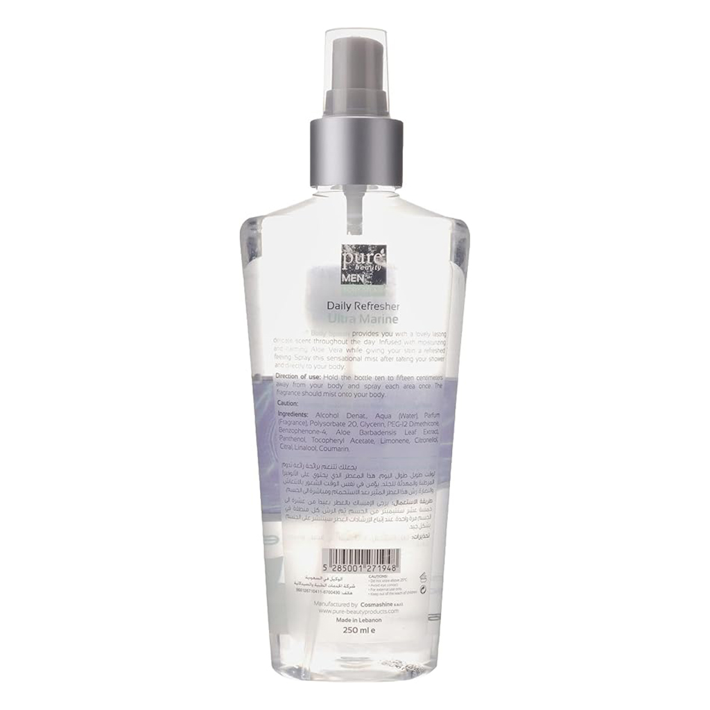 Purebeauty, Ultra Marine Body Splash for Men, Refreshing aquatic scent for men, 250ml