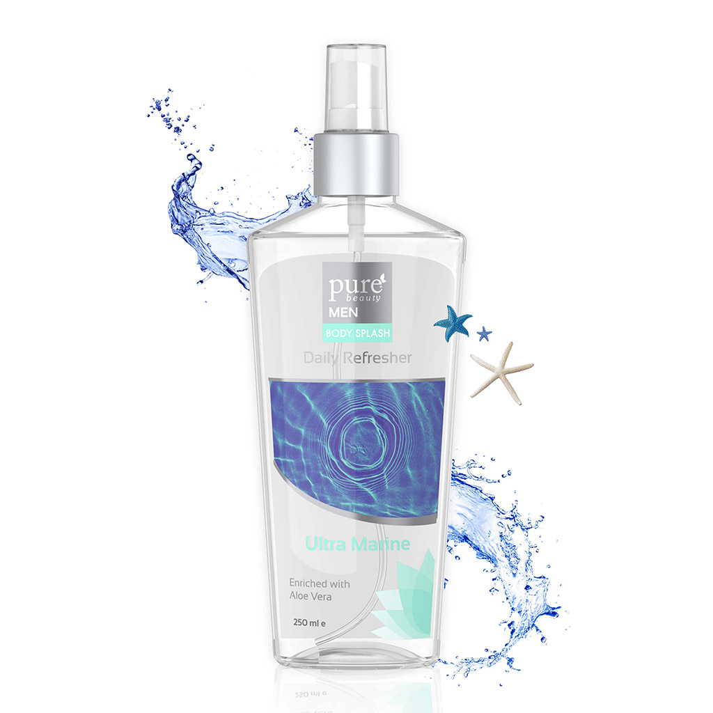 Purebeauty, Ultra Marine Body Splash for Men, Refreshing aquatic scent for men, 250ml