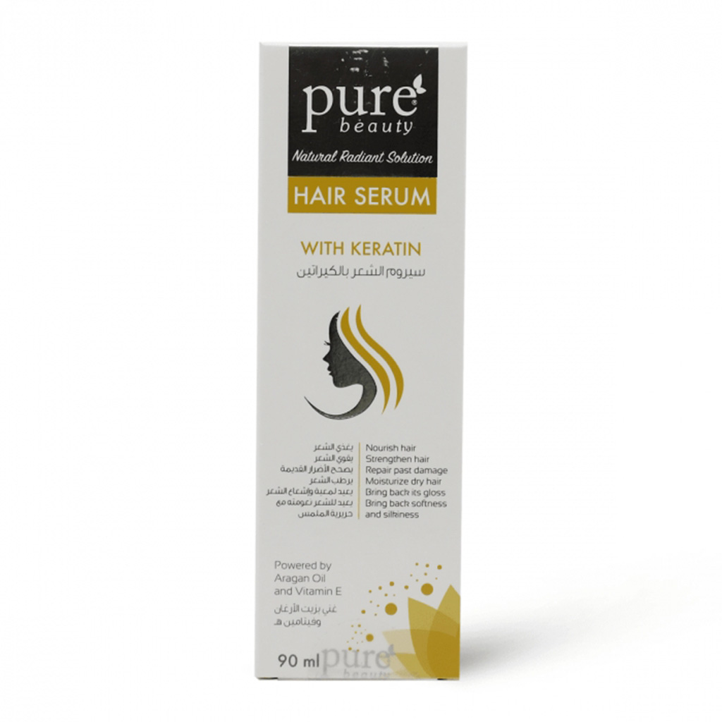 Pure Beauty, Hair Serum with Keratin, Repairing and strengthening hair serum, 90 ml