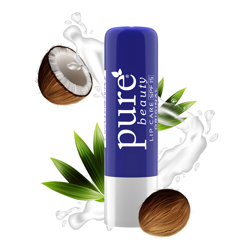 Purebeauty, Original Coconut Lip Balm Premium, Nourishing lip balm with coconut oil, 4.2g