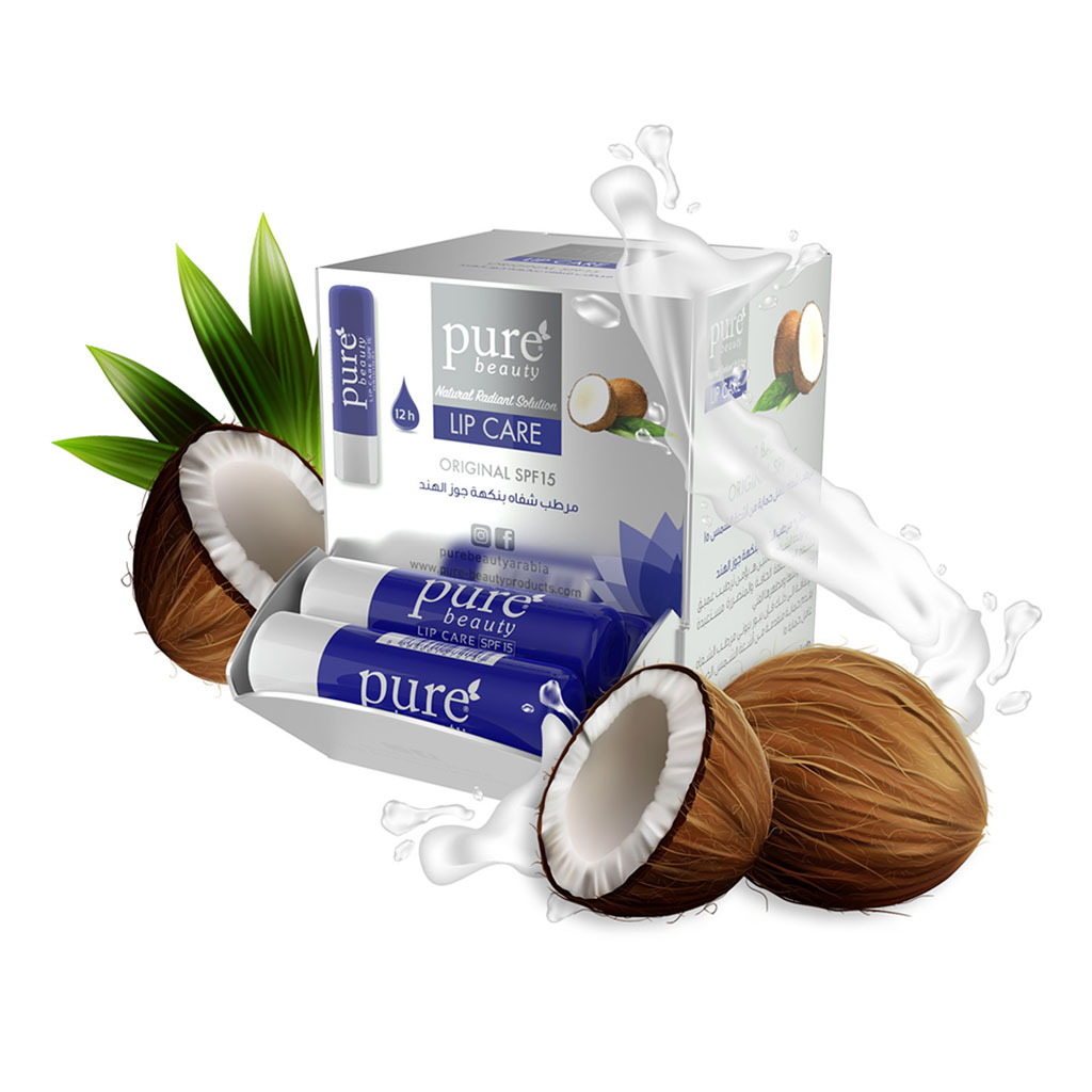 Purebeauty, Original Coconut Lip Balm Premium, Nourishing lip balm with coconut oil, 4.2g