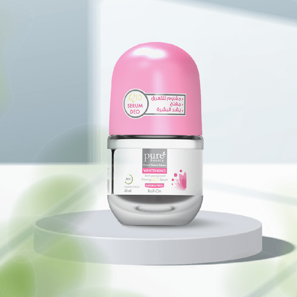 Pure Beauty, Natural Fresh Whitening Roll-On Q10 Serum, Antioxidant brightening roll-on serum, 50 ml