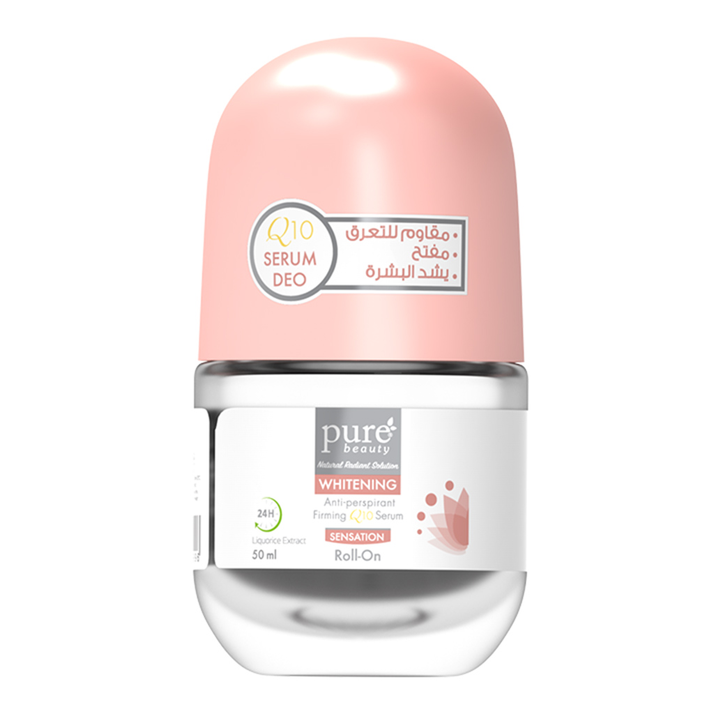 Pure Beauty, Sensation Whitening Roll-On Q10 Serum, Brightening serum with antioxidant coenzyme Q10, 50 ml