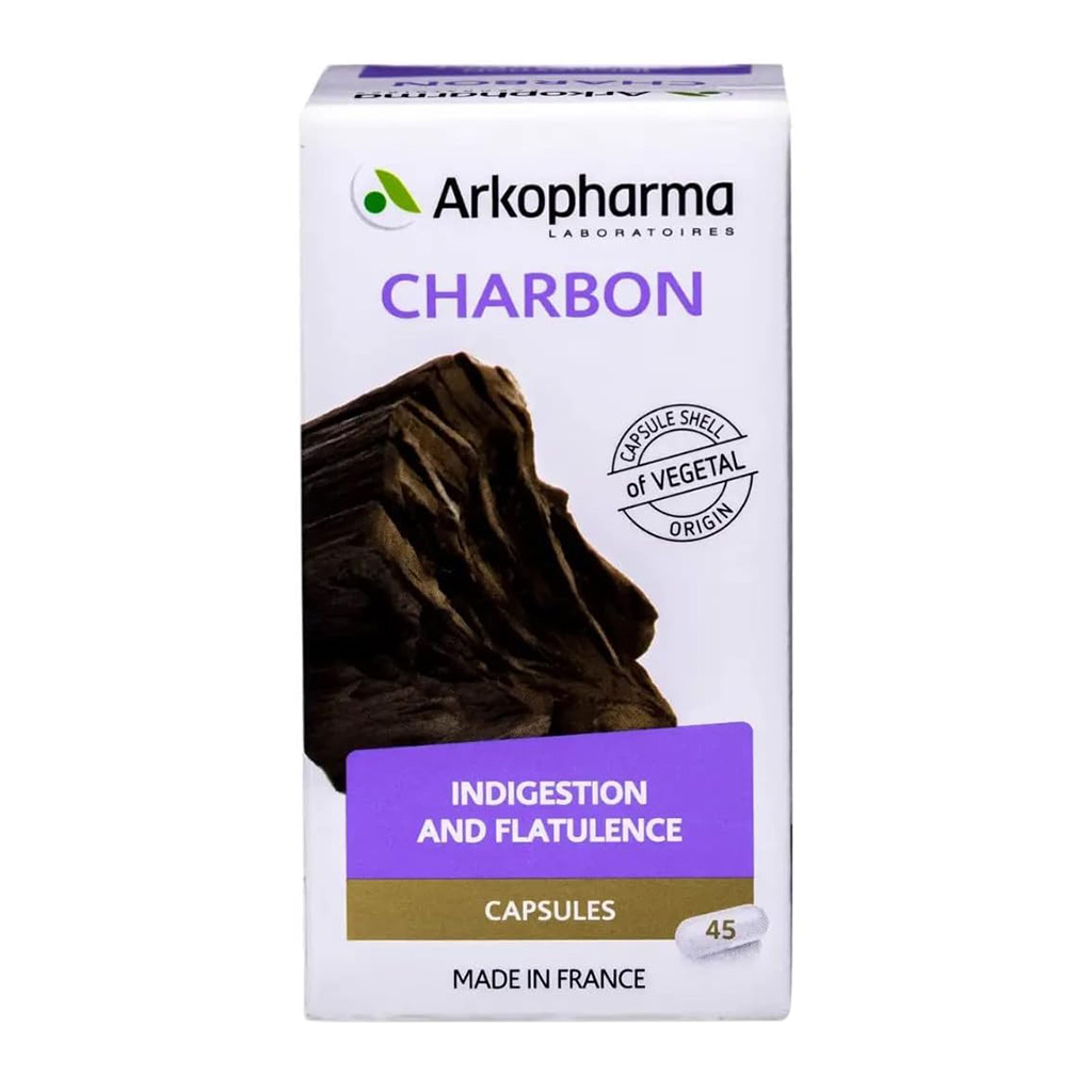 Arkopharma, Charcoal Capsules, Natural digestive health support, 45 capsules