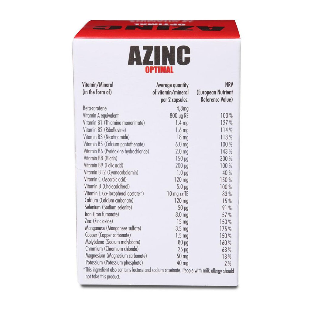Arkopharma, Azinc Optimal Vitality and Activity Supplement, Multivitamin supplement for energy and vitality, 60 capsules