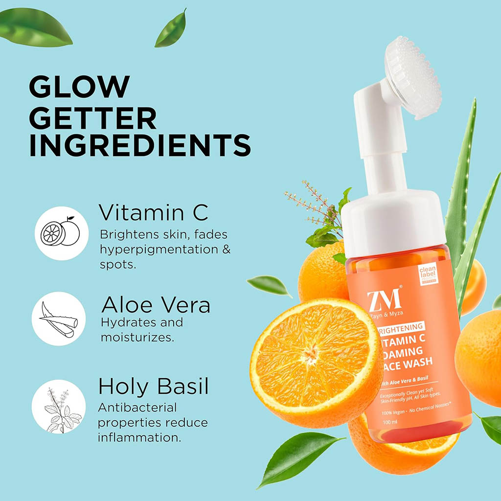 ZM, Foaming Face Wash with Vitamin C, Brightening and antioxidant facial cleanser, 100 ml