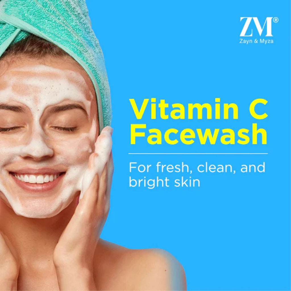 ZM, Foaming Face Wash with Vitamin C and Aloe Vera, Soothing antioxidant facial cleanser, 100 ml