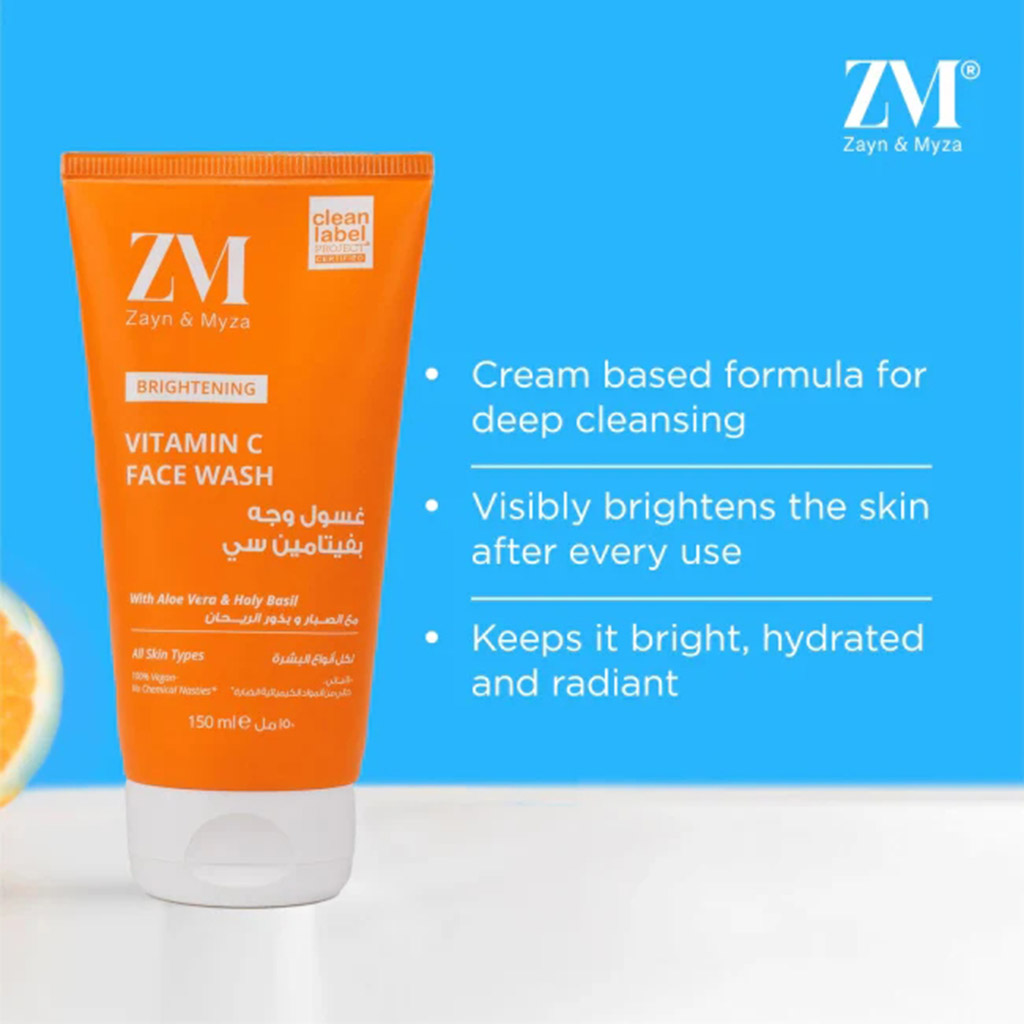 ZM, Foaming Face Wash with Vitamin C and Aloe Vera, Soothing antioxidant facial cleanser, 100 ml