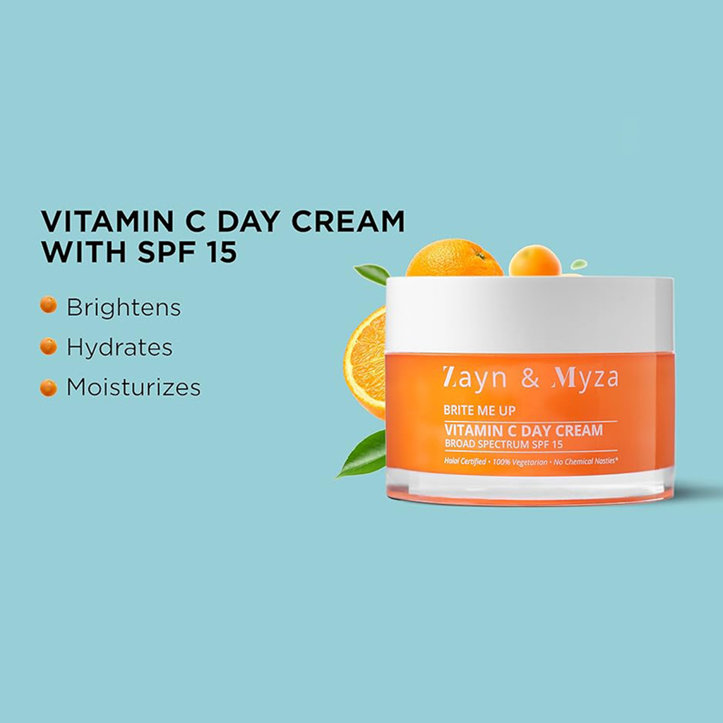 ZM, Brite Me Up Vitamin C SPF 15 Day Cream, Brightening day cream with SPF for all skin types, 50ml