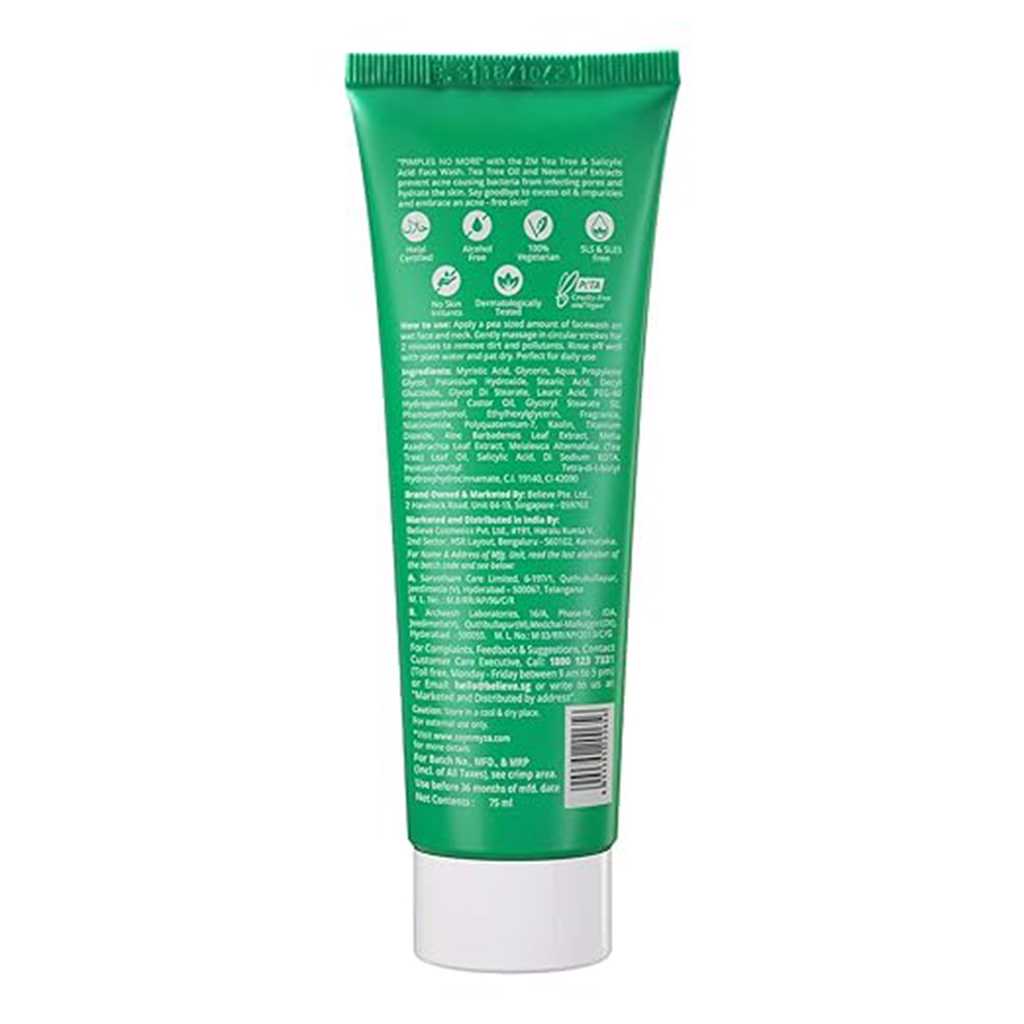 ZM, Face Wash with Tea Tree and Salicylic Acid, Deep cleansing acne control face wash, 150ml