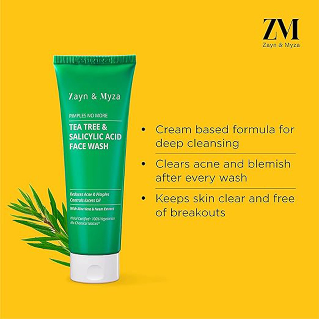 ZM, Face Wash with Tea Tree and Salicylic Acid, Deep cleansing acne control face wash, 150ml