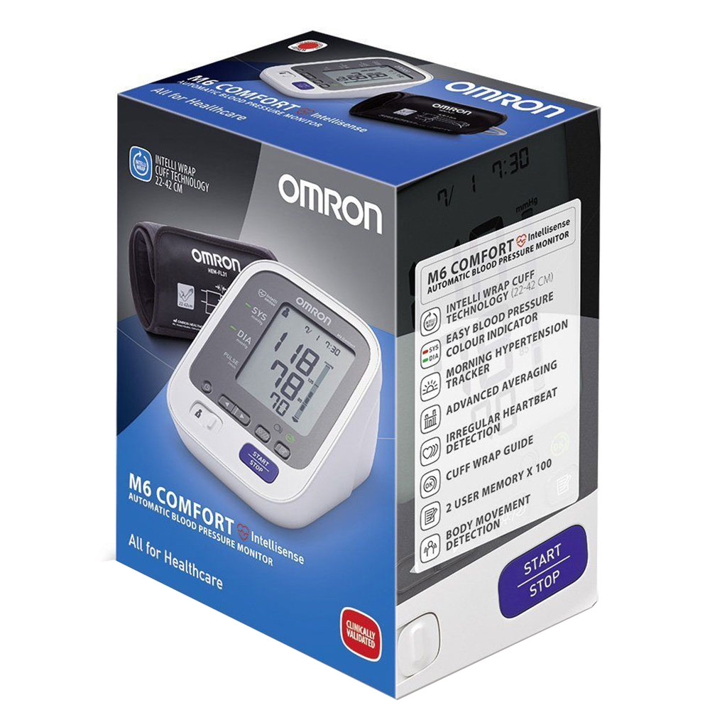 Omron, M6 Comfort Blood Pressure Monitor, Automatic upper arm blood pressure monitor