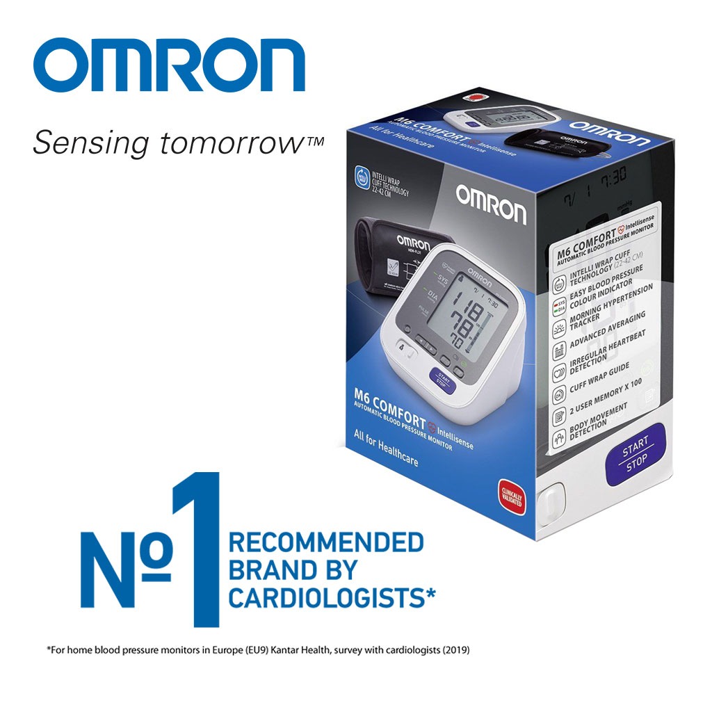 Omron, M6 Comfort Blood Pressure Monitor, Automatic upper arm blood pressure monitor