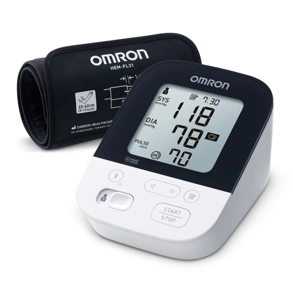 Omron, M4 Intelli IT Hem-7155T-Ebk Blood Pressure Monitor with Bluetooth, Bluetooth-enabled automatic blood pressure monitor for home use