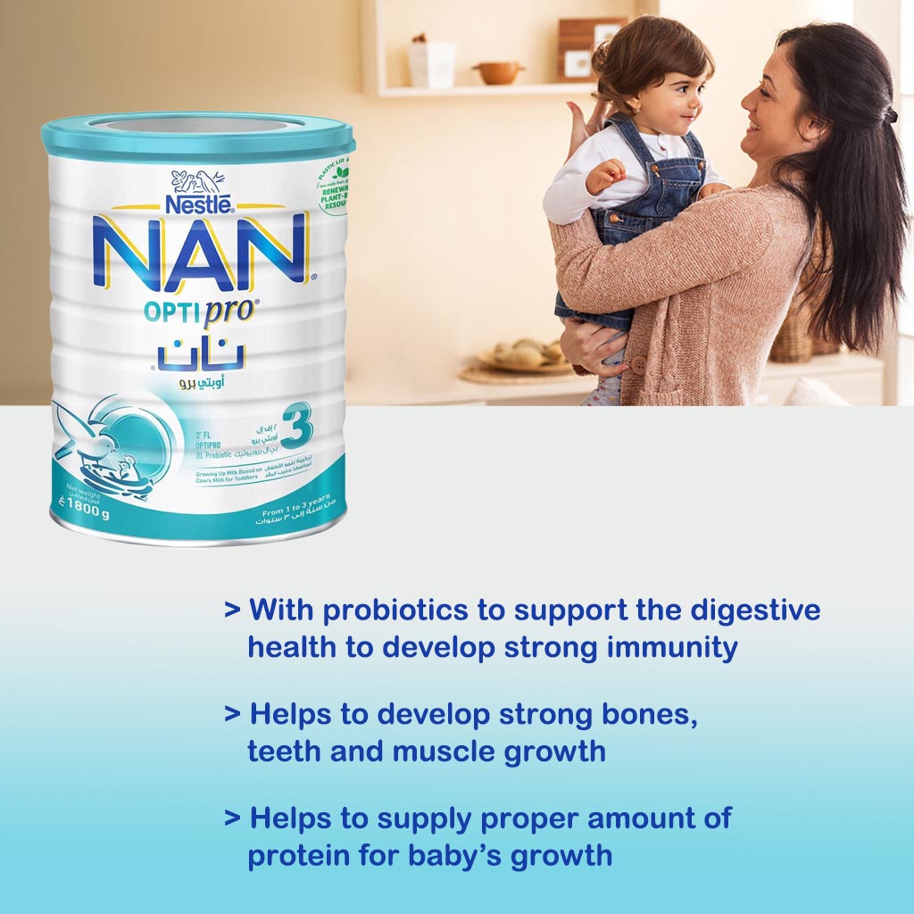 Nestlé NAN Optipro Stage 3 Toddler Milk Formula 1–3 Years 1800g