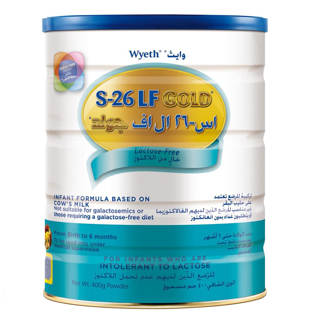 S-26, LF Gold Lactose-Free Baby Milk Formula 0–6 Months, Lactose-free infant formula for newborns, 400g