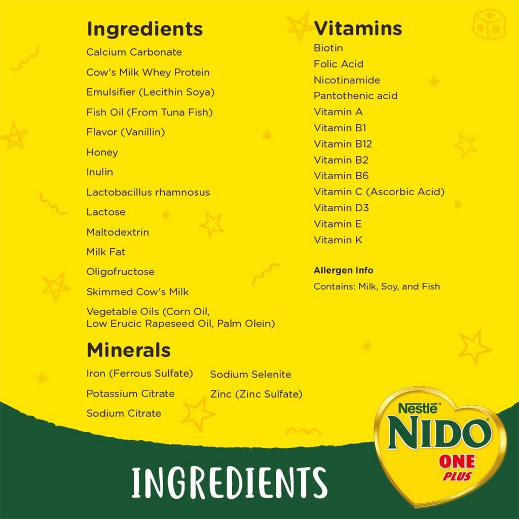 Nestlé Nido Stage 1+ Toddlers Milk Formula For 1 To 3 Years, 900G