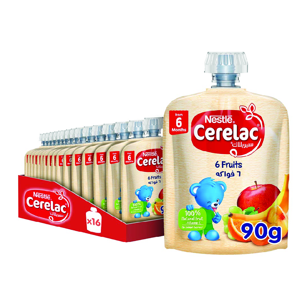 Cerelac, Multifruits Puree, Assorted fruit puree for baby nutrition, 90g