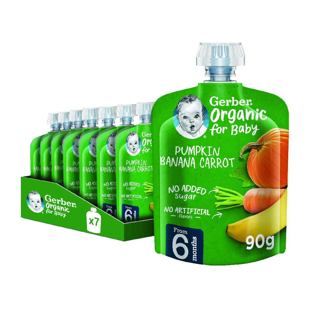 Gerber Pumpkin Banana Carrot Organic Pouch, 90 g