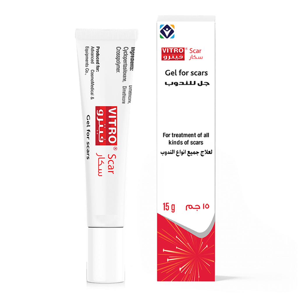 Vitro, Scar Gel, Silicone gel for scar treatment and skin repair, 15 g