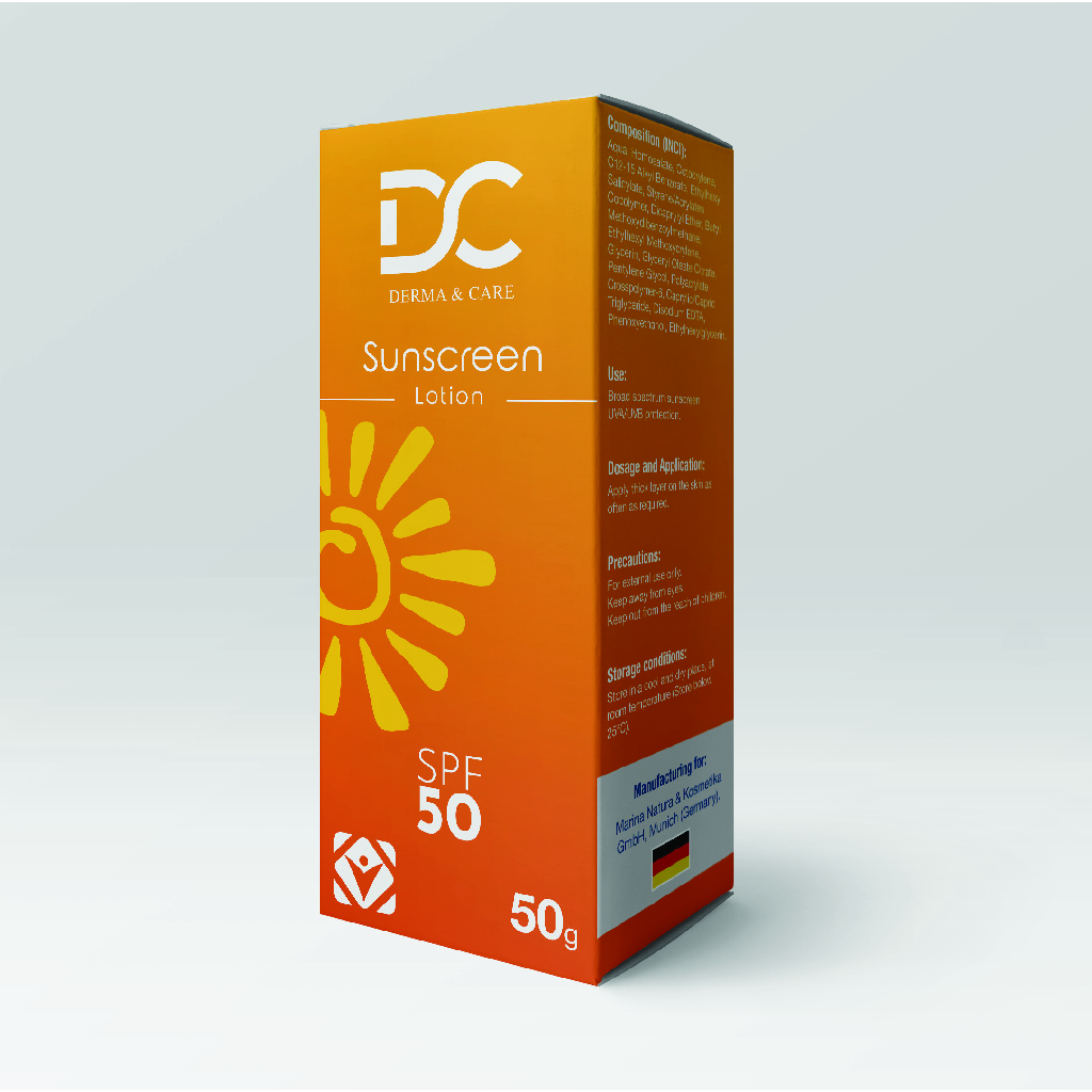 Derma & Care, Sunscreen SPF 50, High protection sunscreen for daily sun defense, 50g