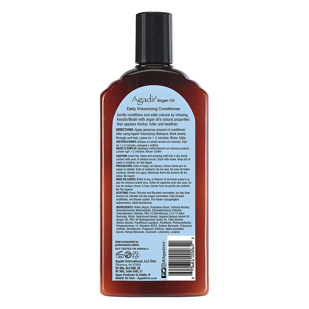 Agadir, Argan Oil Sulfate Free Daily Volumizing Conditioner, Lightweight conditioner for volume and shine, 366 ml