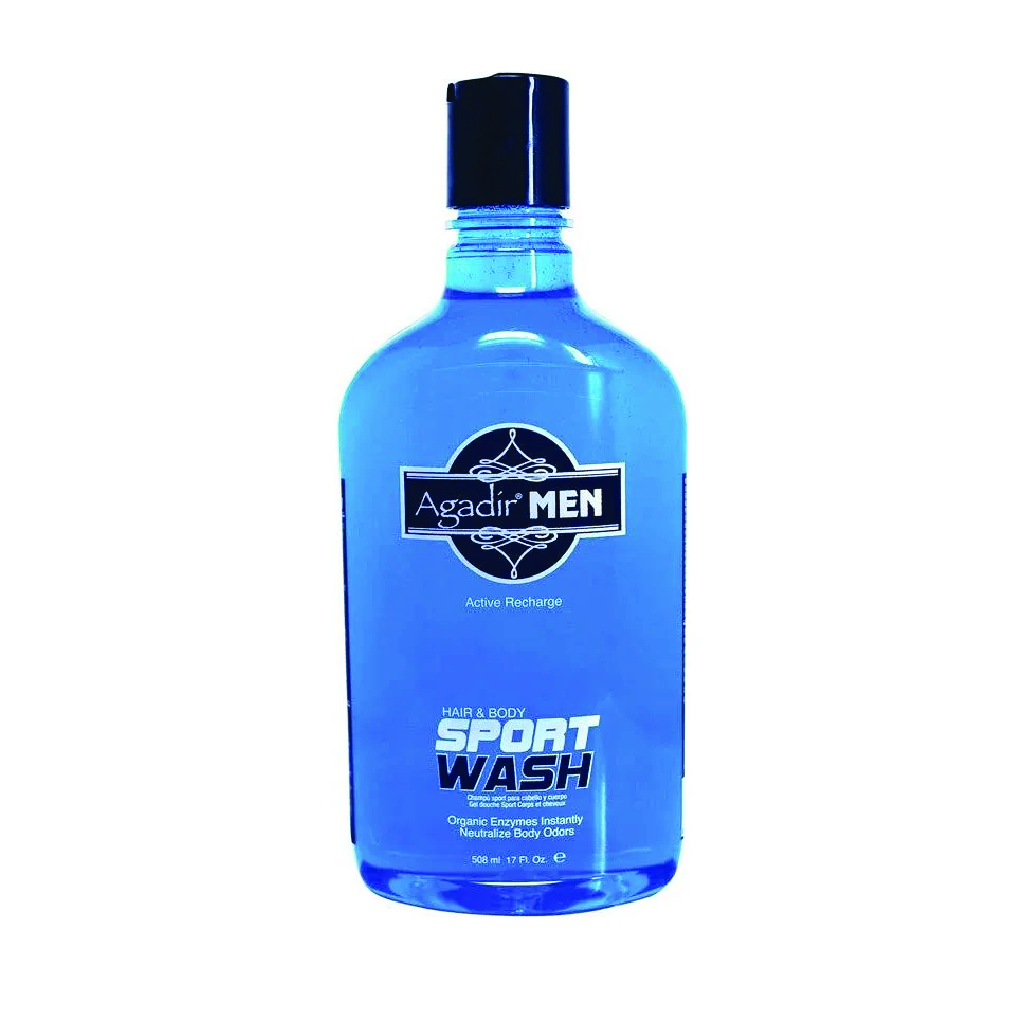 Agadir, Men Sport Shampoo & Wash 17 Oz, Cleanses and Nourishes Hair