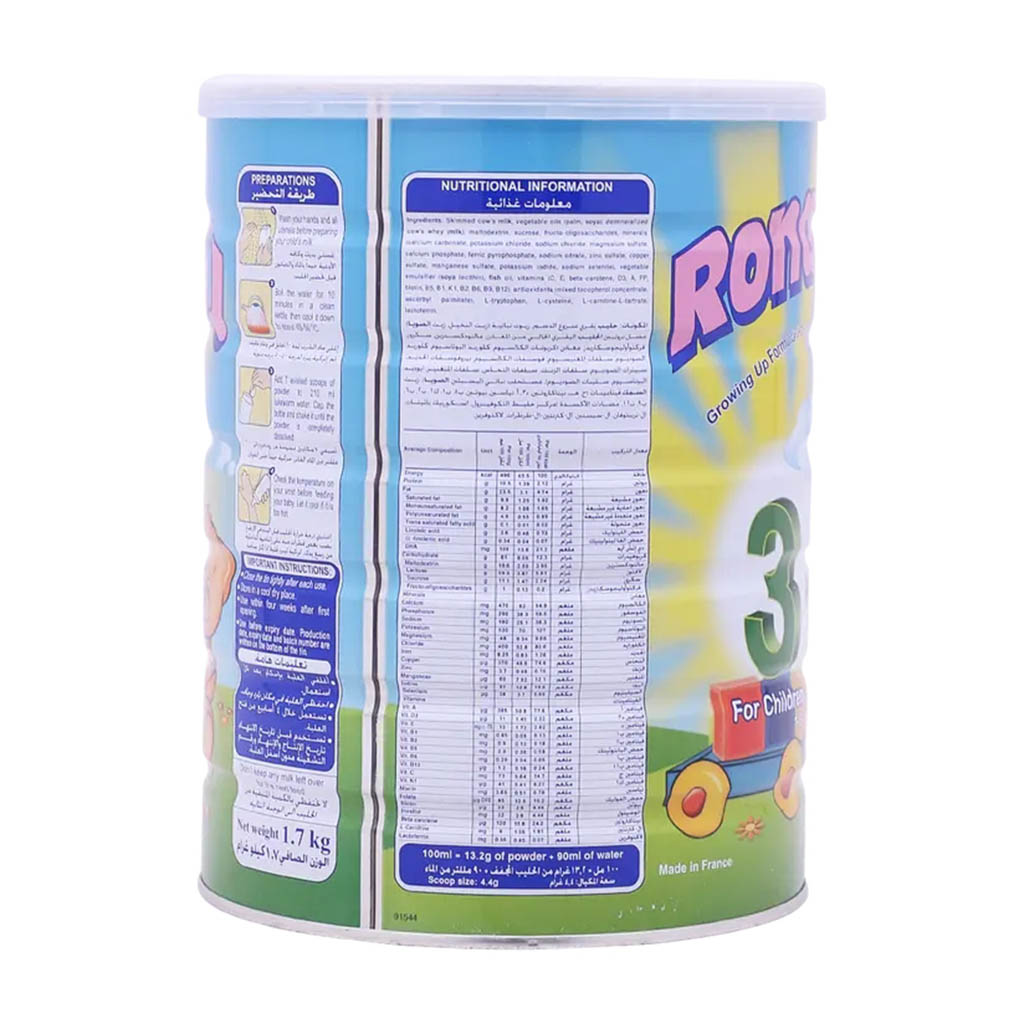 Ronagrow, Stage 3 growing-up formula, Balanced milk powder for toddlers 1-3 years, 1700g
