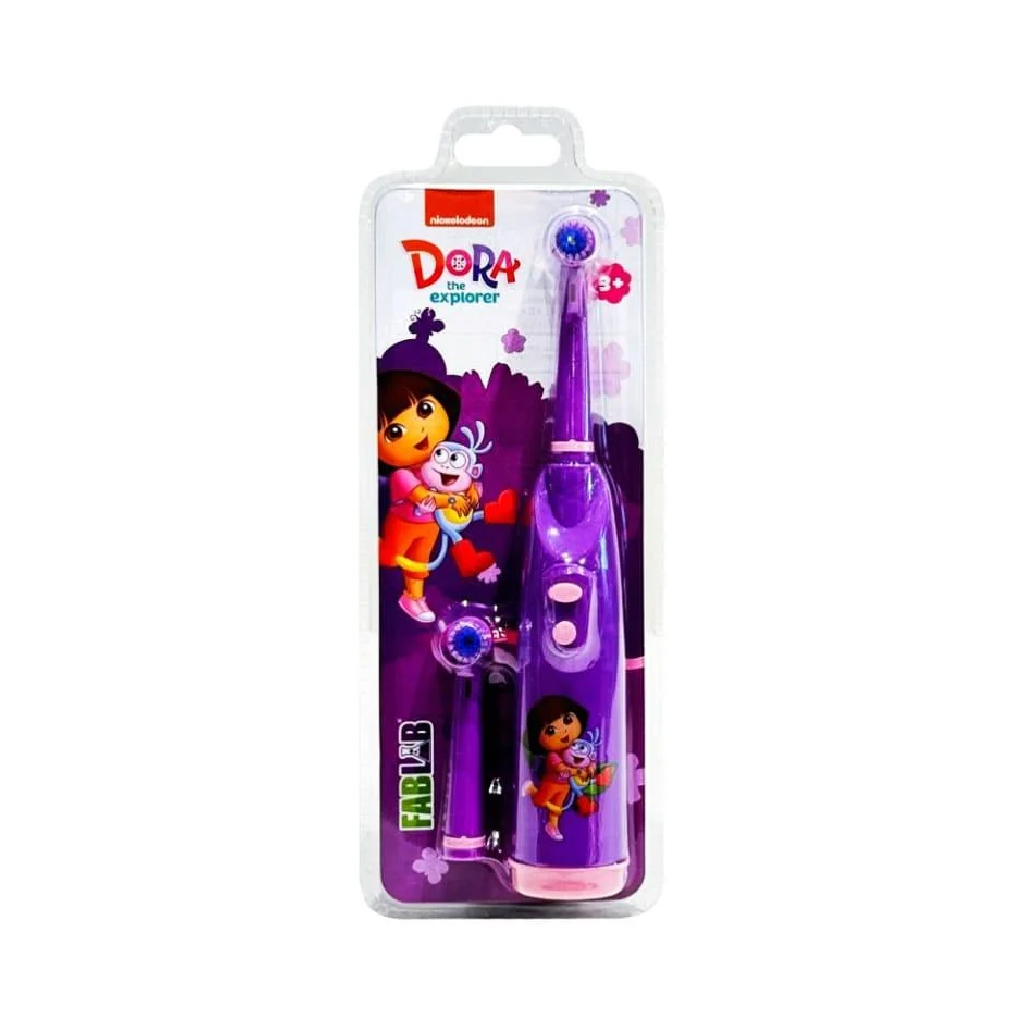 Nickelodeon, Dora Soft Toothbrush with Battery Rotating Head, Soft bristle rotating toothbrush with free replacement head