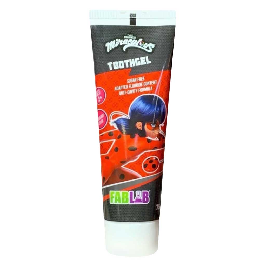 Nickelodeon, Toothgel Miraculous Strawberry Flavor, Flavored toothpaste for kids with cavity protection, 75ml
