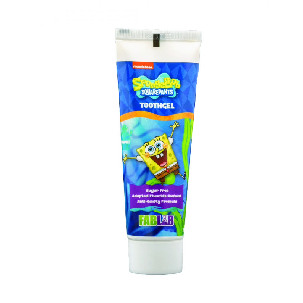Nickelodeon, Spongebob strawberry flavor toothgel, Flavored toothpaste gel for kids’ oral hygiene, 75ml