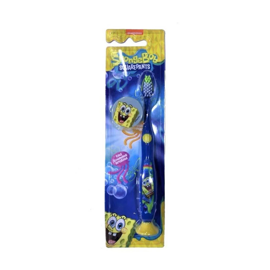 Nickelodeon SpongeBob Toothbrush, Kids Toothbrush with Base Holder