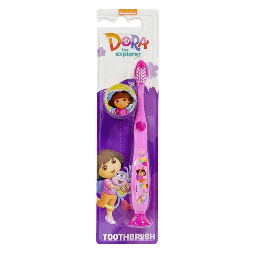 Nickelodeon, Dora Toothbrush with Base, Soft bristle toothbrush with stable base for kids