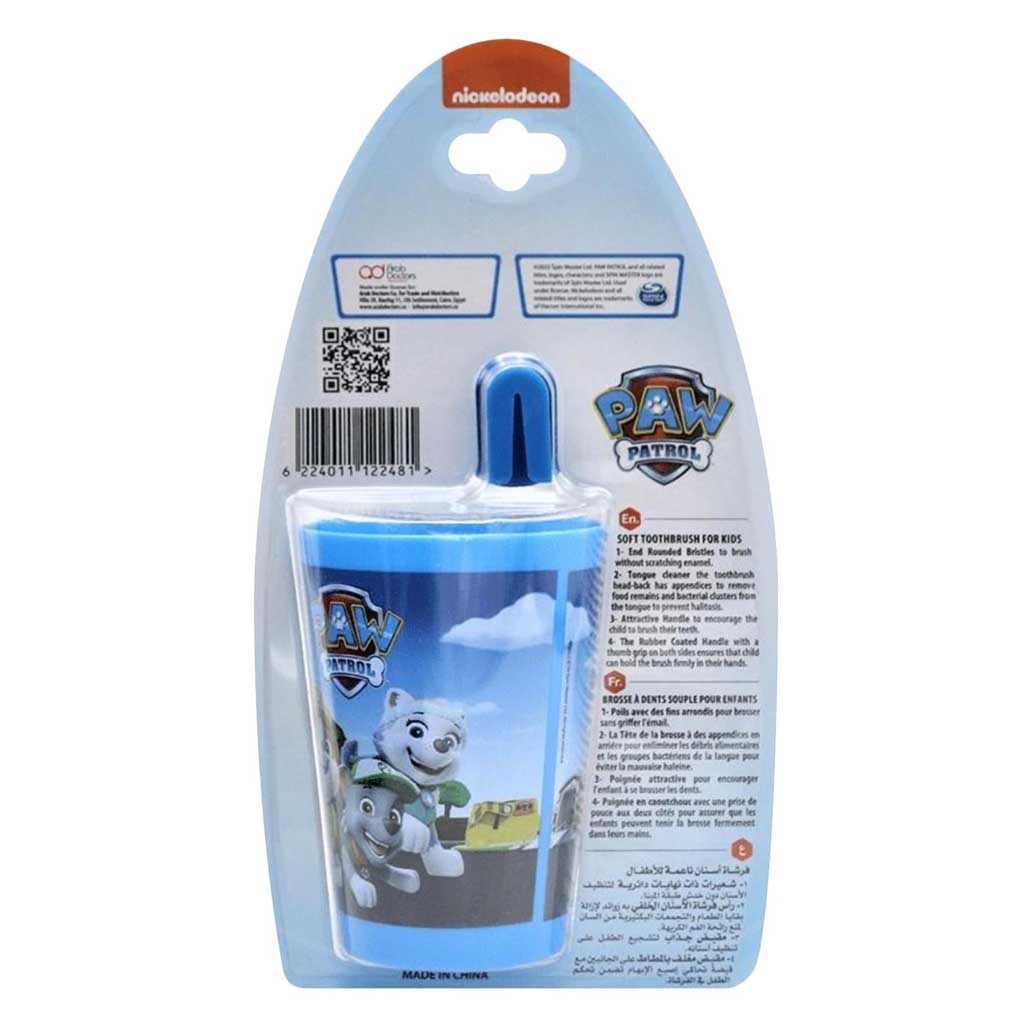 Nickelodeon, Paw Patrol Toothbrush and Cup, Soft bristle toothbrush with rinsing cup for children