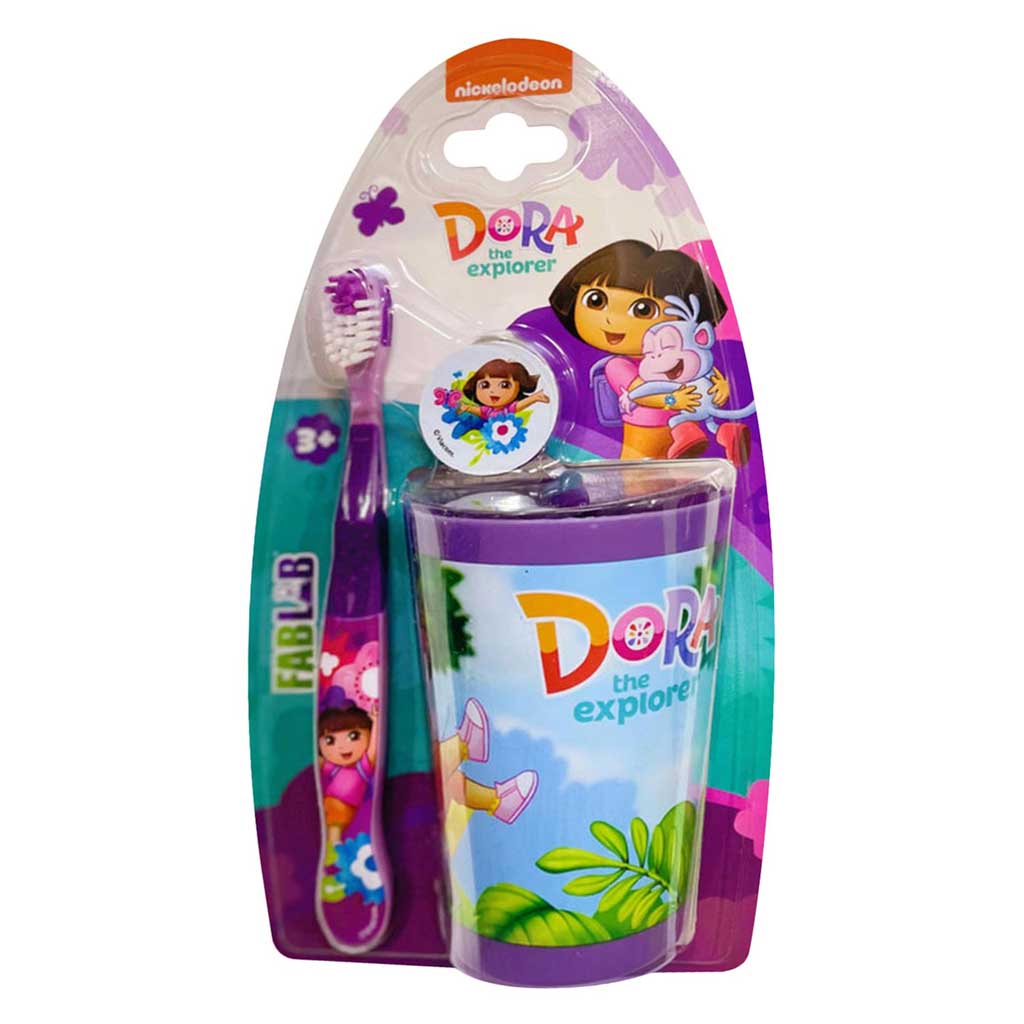 NICKELODEON. DORA TOOTHBRUSH WITH CUP.