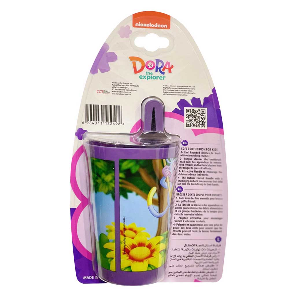 NICKELODEON. DORA TOOTHBRUSH WITH CUP.