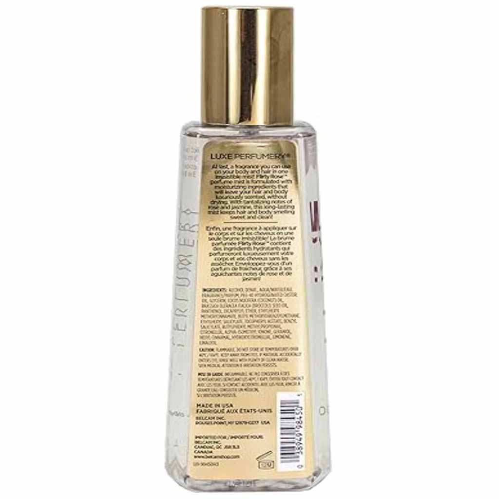 Luxe Perfumery, Flirty Rose Hair & Body Perfume Mist, Romantic rose scented mist for hair and body, 150ml