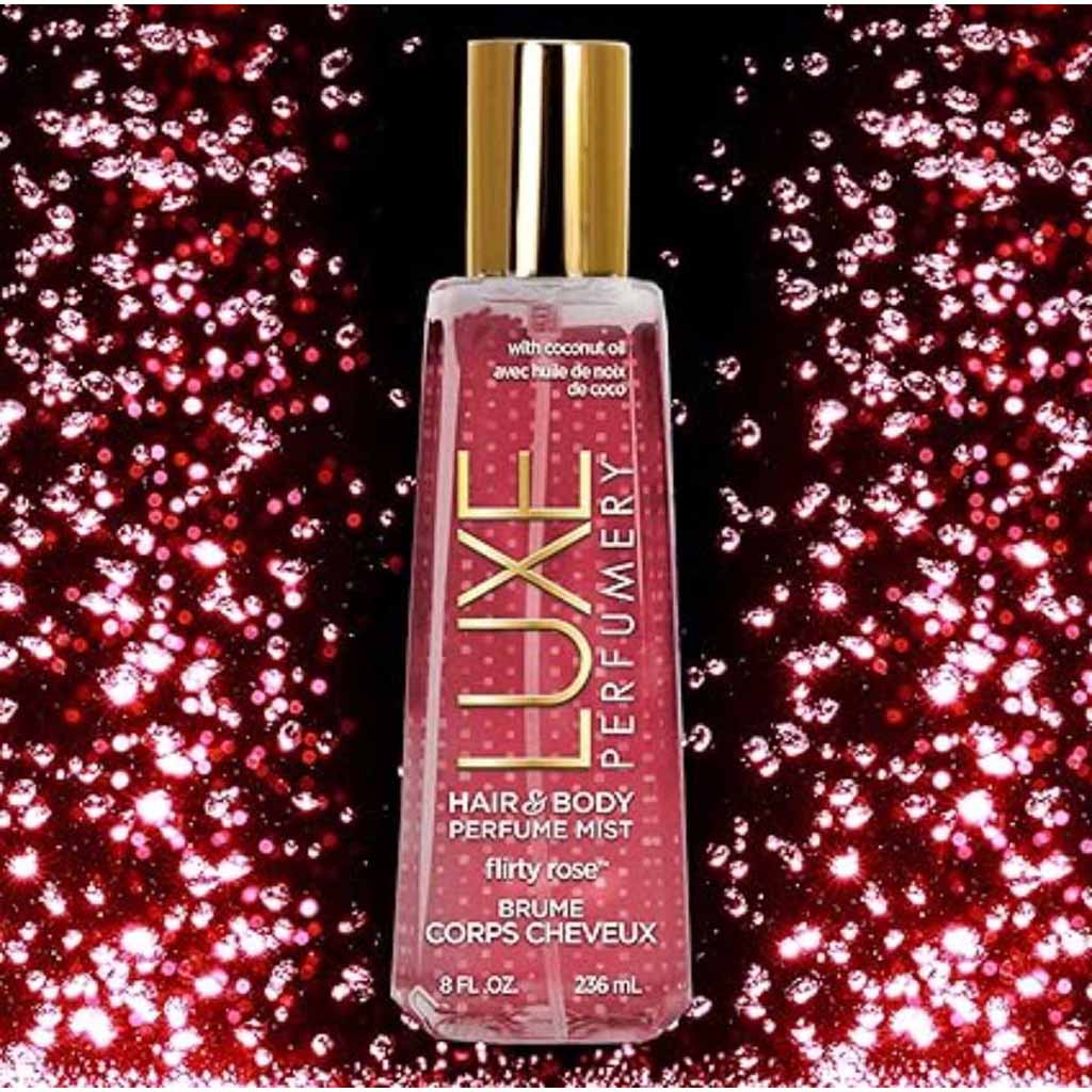 Luxe Perfumery, Flirty Rose Hair & Body Perfume Mist, Romantic rose scented mist for hair and body, 150ml