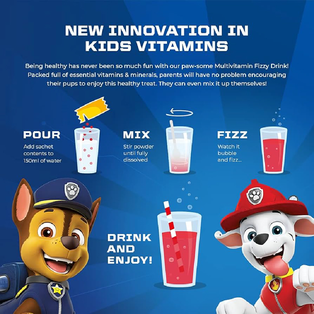 Nickelodeon, Paw Patrol Fizzy Drink, Flavored carbonated drink for kids
