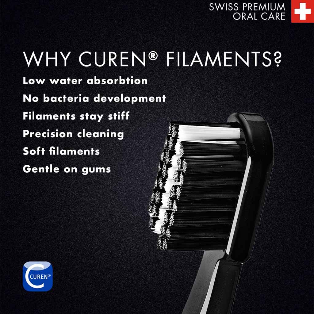 Curaprox, Black Is White Toothbrush Duo, Set of 2, Soft bristle toothbrushes for effective cleaning, 2 pieces