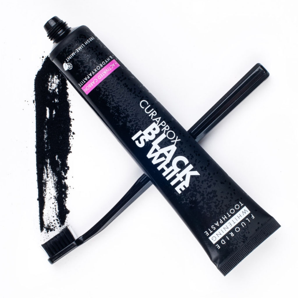Curaprox, Black is white toothpaste, Whitening toothpaste with activated charcoal, 90 ml