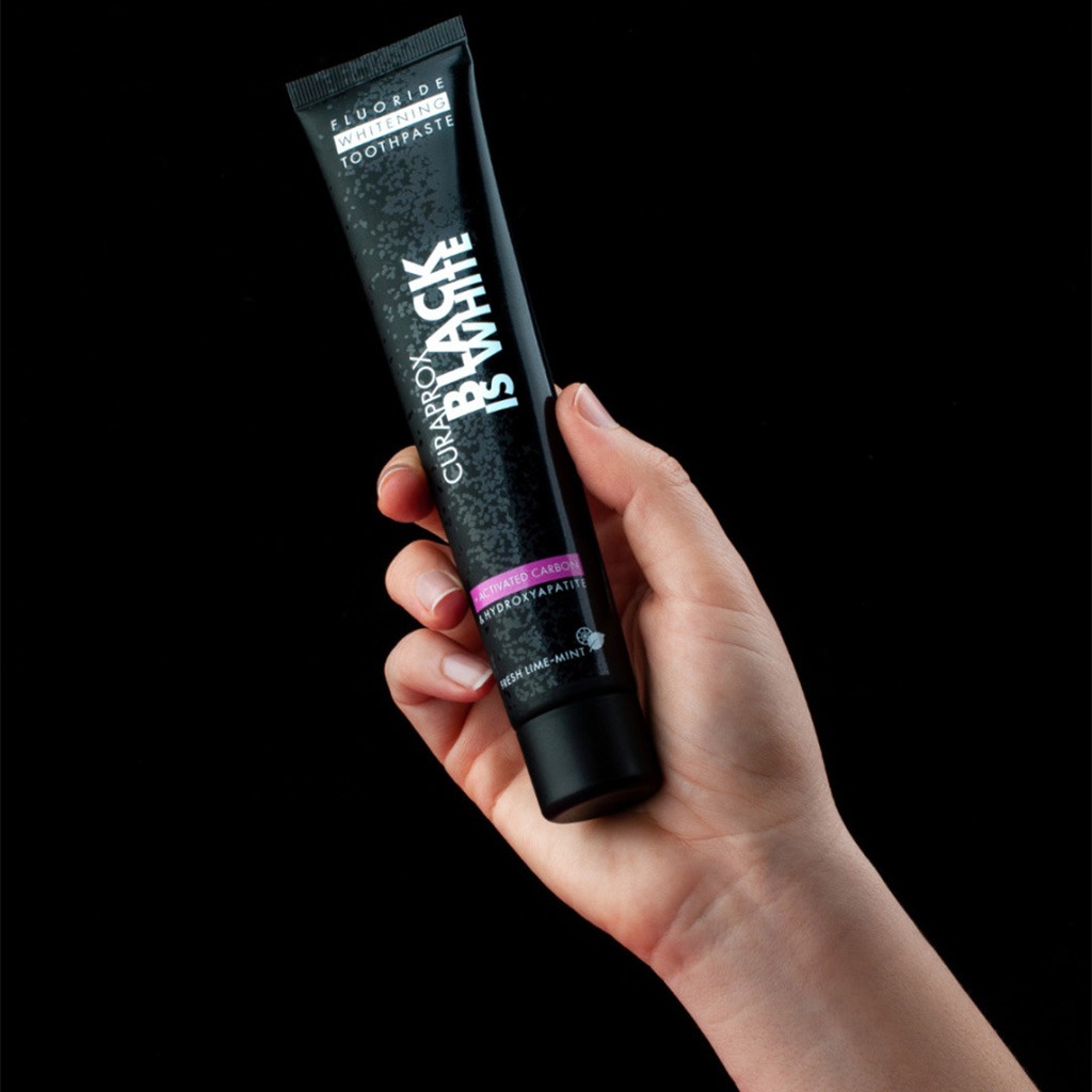 Curaprox, Black is white toothpaste, Whitening toothpaste with activated charcoal, 90 ml