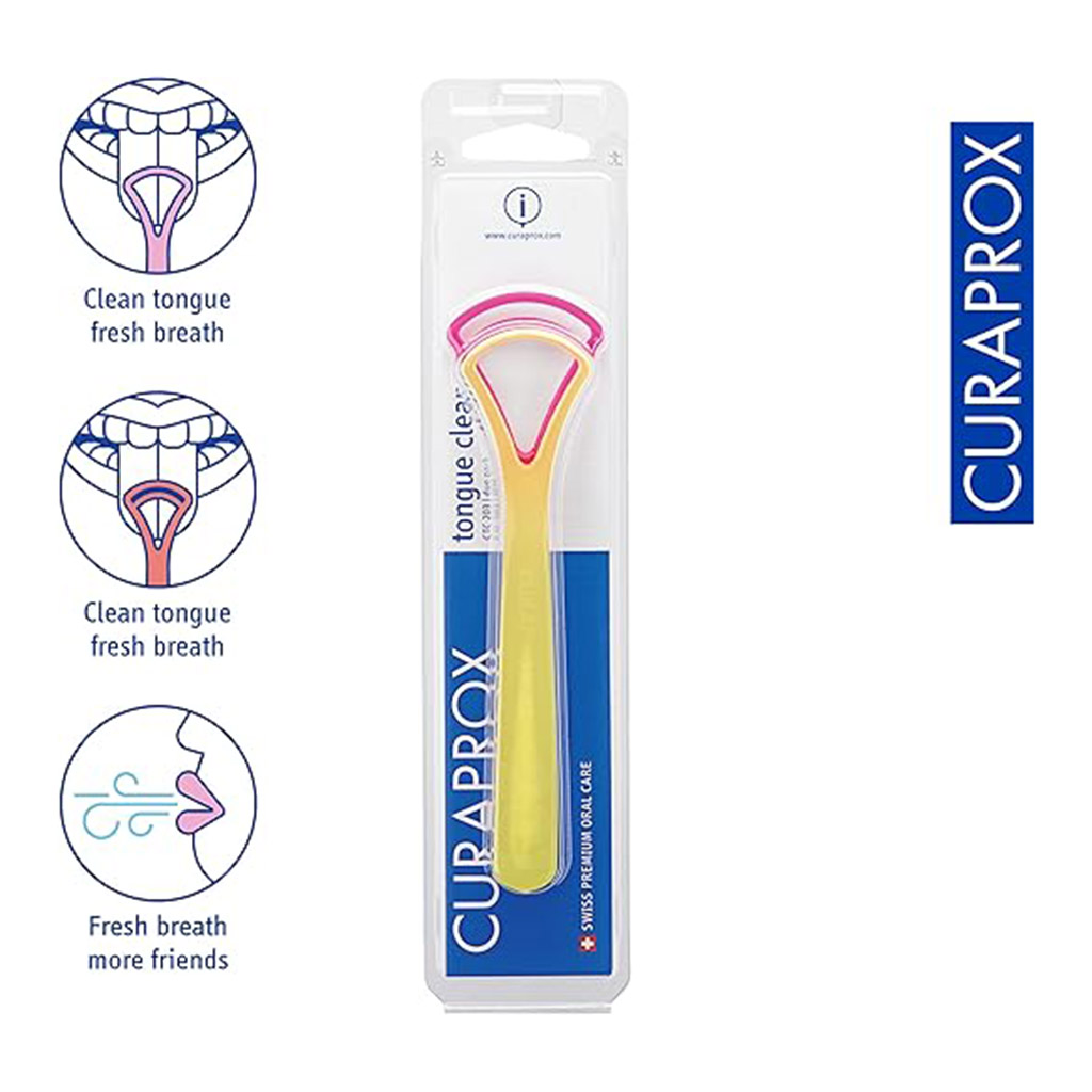 Curaprox, 203 Tongue Cleaner Duo Pack, Gentle tongue cleaner for fresh breath, 2 pieces