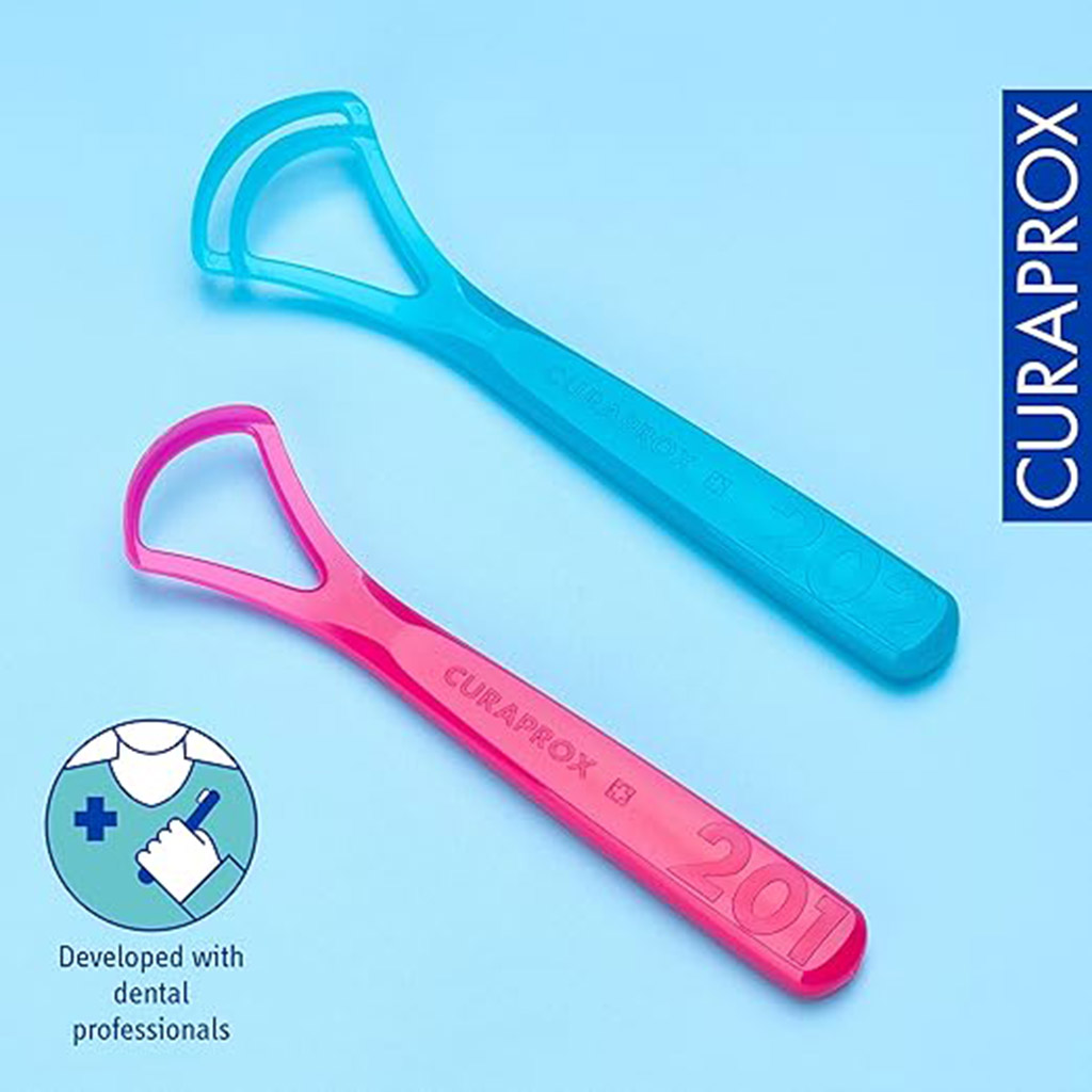 Curaprox, 203 Tongue Cleaner Duo Pack, Gentle tongue cleaner for fresh breath, 2 pieces