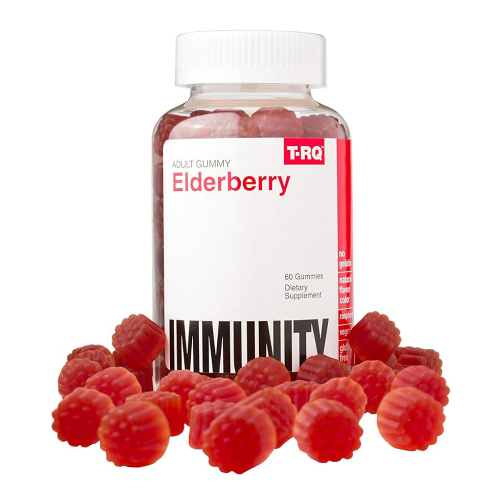 T-RQ, Multi-Vitamin Elderberry Gummies, Immune and vitamin support chewable gummies, 60 pieces