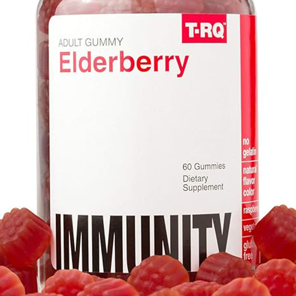 T-RQ, Multi-Vitamin Elderberry Gummies, Immune and vitamin support chewable gummies, 60 pieces