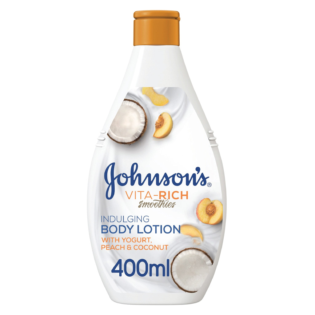 Johnson's, Vita-Rich Body Lotion, Indulging peach yogurt formula for deep hydration, 400 ml