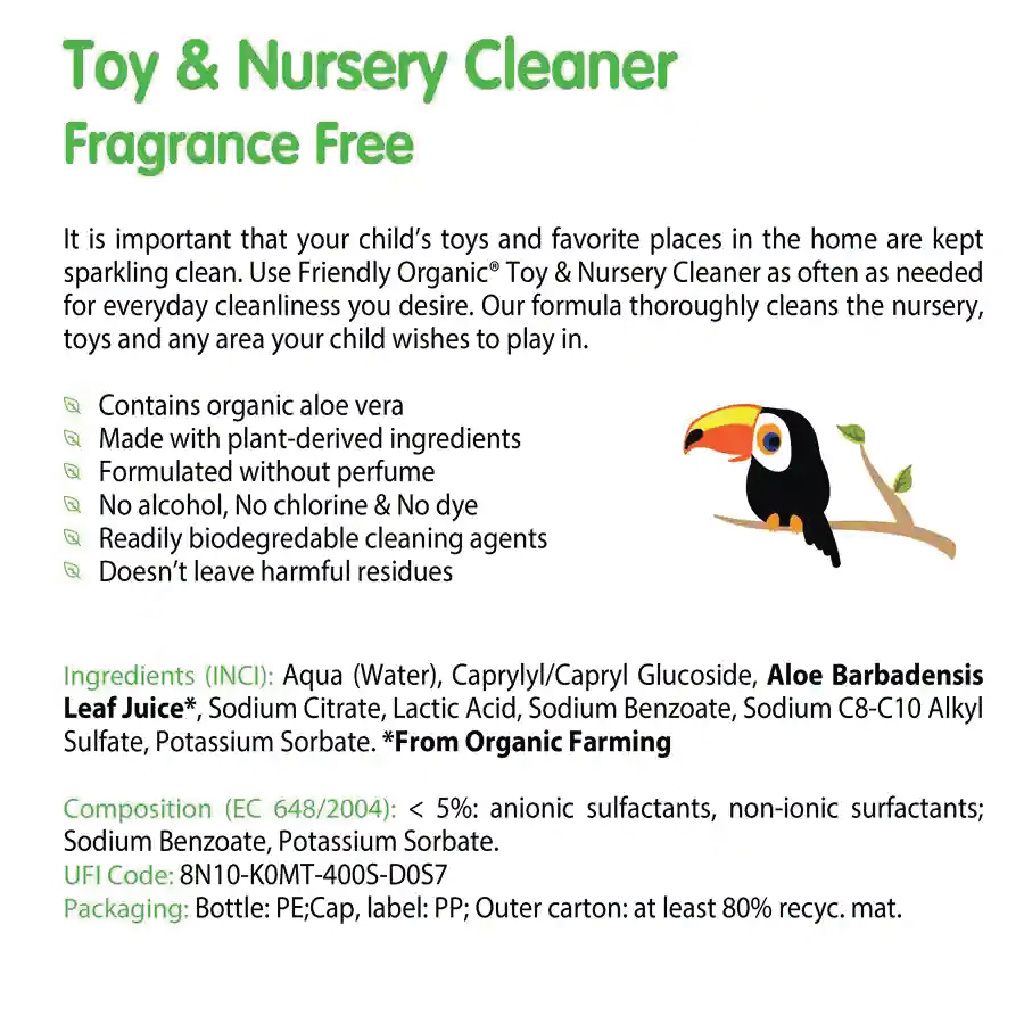 Friendly Organic, Toy and Nursery Cleaner, Gentle cleaner for baby toys and nursery surfaces, 100ml