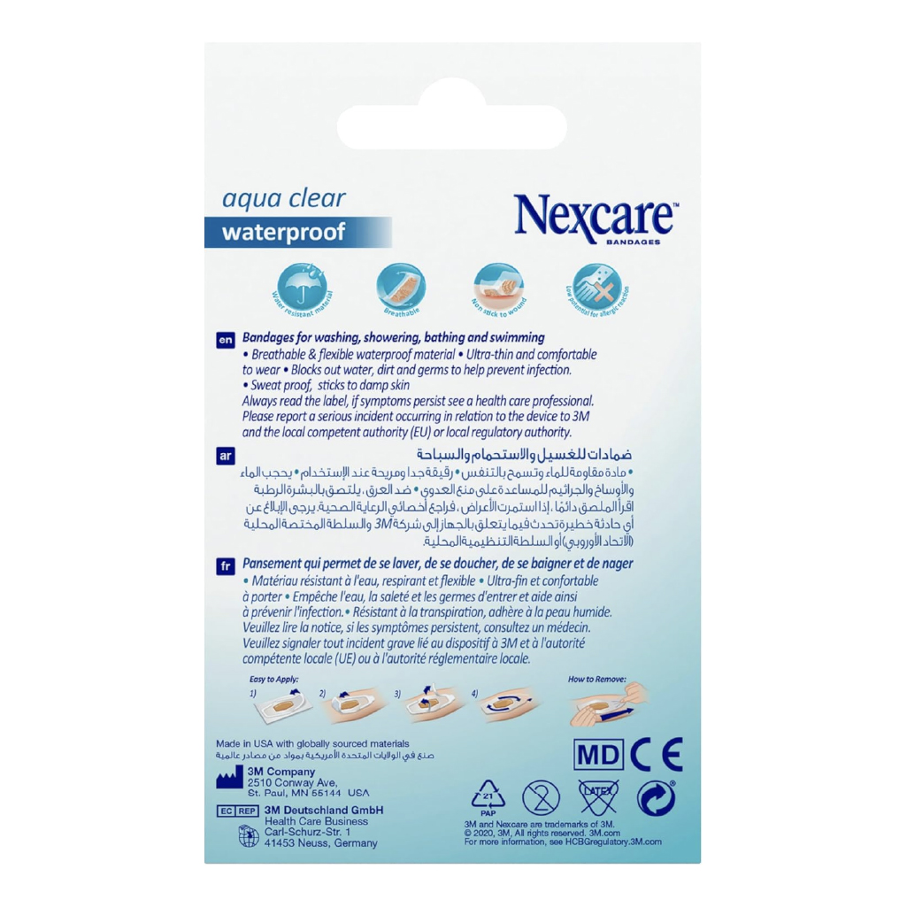 3M Nexcare, Waterproof assorted bandages, Water-resistant bandages for wound protection